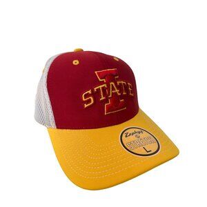 Zephyr Iowa State Cyclones Stretch Fitted Hat Large Red Yellow White College NEW